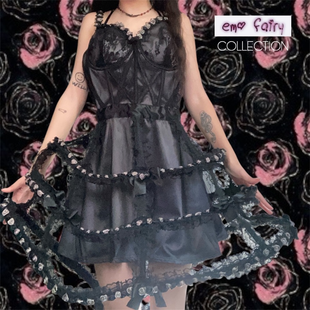 NWT Unhloy by Dolls Kill Gothic Nightly Nuptials Cage Dress